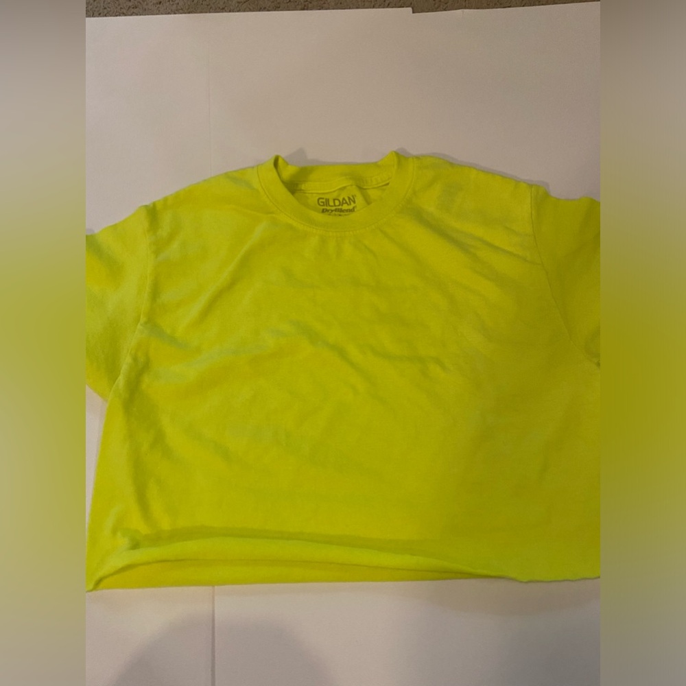 Never worn neon yellow crop top
